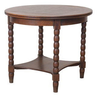 1940s French Bobbin Wood Two-Tier Side Table For Sale