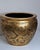 1980s Large Vintage Chinoiserie Black & Gold Embossed Ceramic Cachepot Planter For Sale - Image 5 of 12