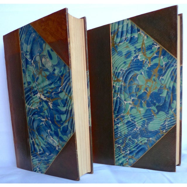 English Late 19th Century Leather-Bound Volumes, Isabel Burton's the Inner Life of Syria, Palestine and the Holy Land - a Pair For Sale - Image 3 of 9