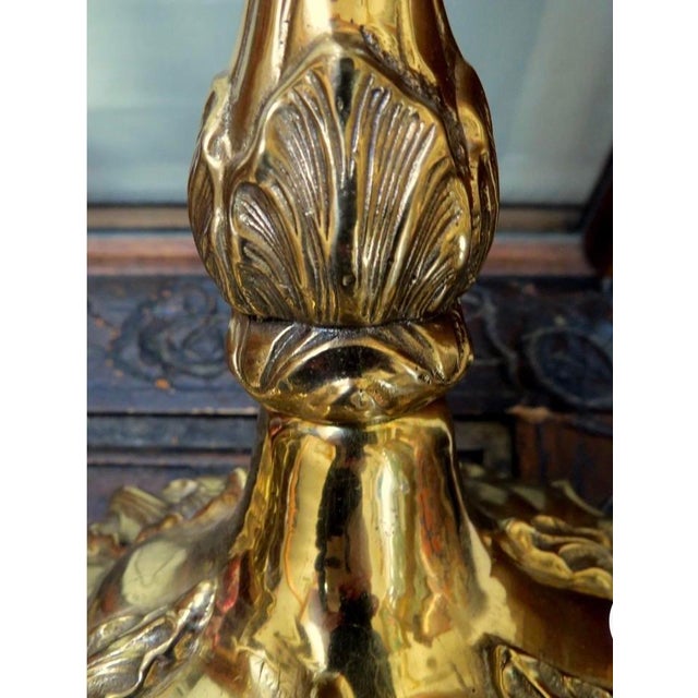 Brass Gorgeous Set Brass Candle Holders For Sale - Image 8 of 11
