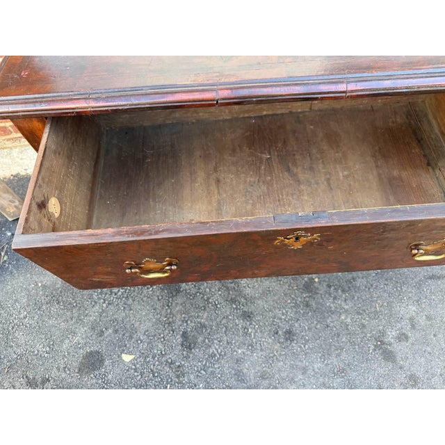 Antique William & Mary Walnut and Burl Walnut Veneer Lowboy Console Table For Sale - Image 16 of 17