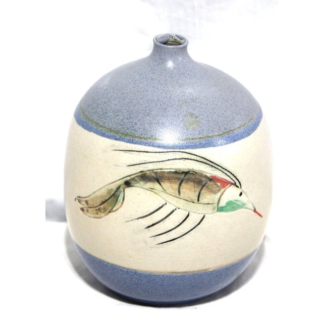 Hand-Thrown Studio Pottery Sgraffito Vase, Artist-Signed and Numbered For Sale - Image 4 of 8