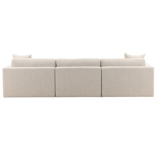 Contemporary Taupe Woven Right Chaise Sofa For Sale - Image 4 of 8