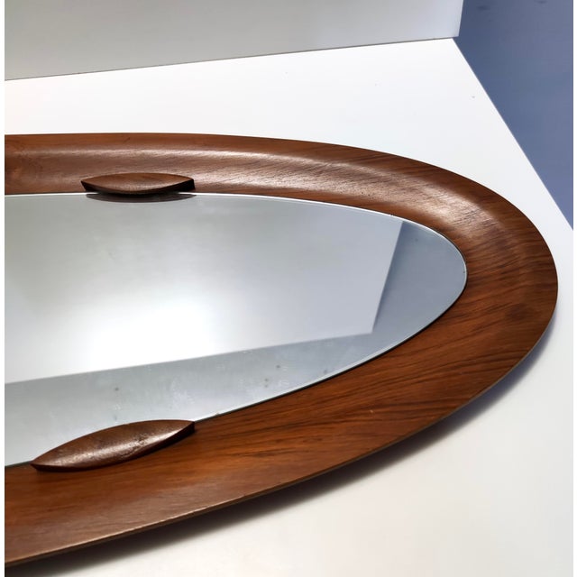 Vintage Oval Wall Mirror with Beech Frame, 1960s For Sale - Image 13 of 18
