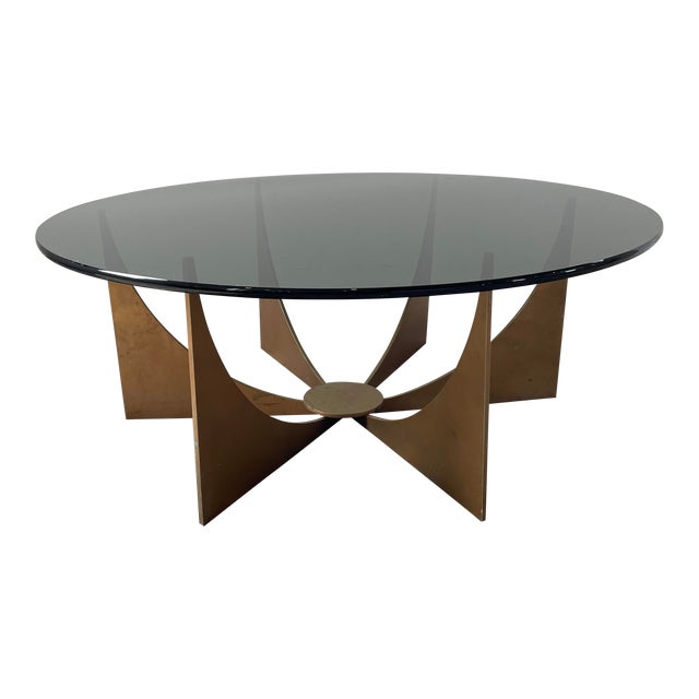 Mid 20th Century Modern Don Drumm Glass Top Coffee Table For Sale