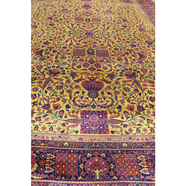 Gold Antique Persian Manchester Wool Kashan Carpet, 10'0" × 14'0" For Sale - Image 8 of 8