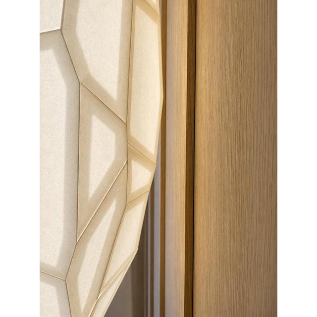 Nua Sconce in Japanese Paper and Stainless Steel by Christophe Perichon For Sale - Image 6 of 9