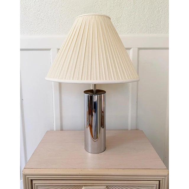 1970s Robert Sonneman for George Kovacs chrome cylinder lamp. A cool modern classic. Shade and harp are not original to...