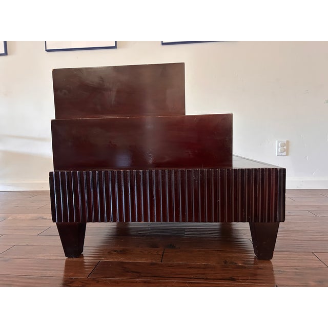 Modern Authentic Barbara Barry for Baker Modern Regency Dark Mahogany Three-Tier Side Table (1990s) For Sale - Image 3 of 8