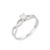 18k White Gold Twisted Band Brilliant Diamond Ring for Women Size 7 For Sale