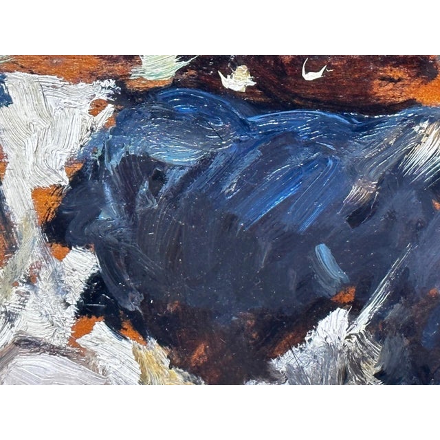 1900 - 1909 Friesian Cow Grazing Oil Painting by George Smith Rsa (Scottish, 1870–1934), Signed, c.1900s Edwardian Impressionist Animal Art, Framed For Sale - Image 5 of 18