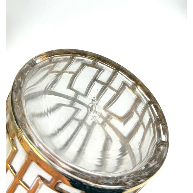 Glass Vintage Imperial Glass Co. “Shoji” Gold Gilt Trellis Pattern Rocks Glasses - Set of 8 For Sale - Image 7 of 7