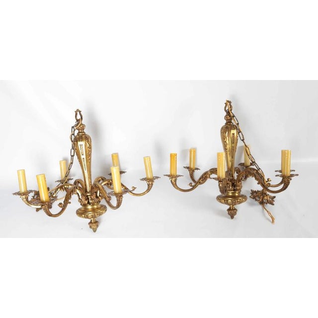 Antique chandeliers in the baroque style of louis xiv made of solid cast bronze represent majestic elegance that will...