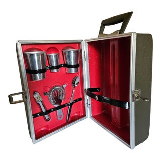 1960s Modern Portable Cocktail Bar Case For Sale