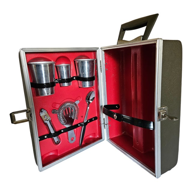 1960s Modern Portable Cocktail Bar Case For Sale