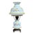 Vintage “Gone With the Wind” Milk Glass Dresser Lamp - Hand-Painted Florals, Brass Base For Sale