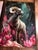 This oil painting captures the majestic Rocky Mountain Bighorn Sheep, poised gracefully against a dramatic backdrop of...
