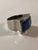 Contemporary 1990s Peruvian Sodalite Sterling Silver Cocktail Ring, Size 7.25 For Sale - Image 3 of 11
