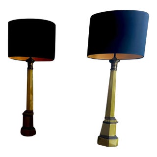 Pair of Vintage Painted Tole Lamps For Sale