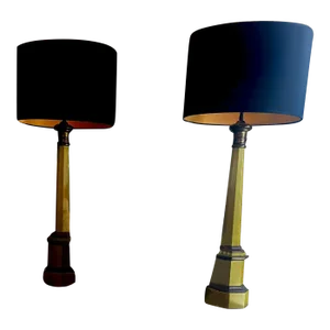 Pair of Vintage Painted Tole Lamps