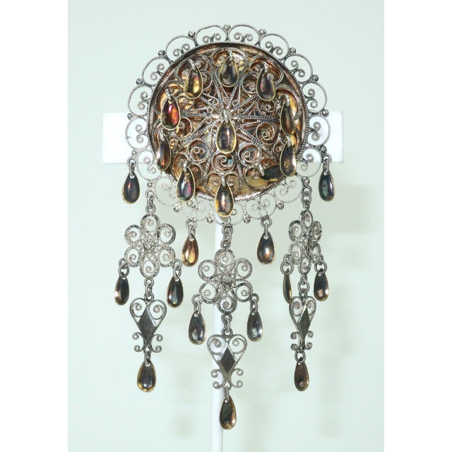 Norwegian Sterling Silver Solje Wedding Brooch by e.o. Erickson, 1940's For Sale - Image 4 of 14