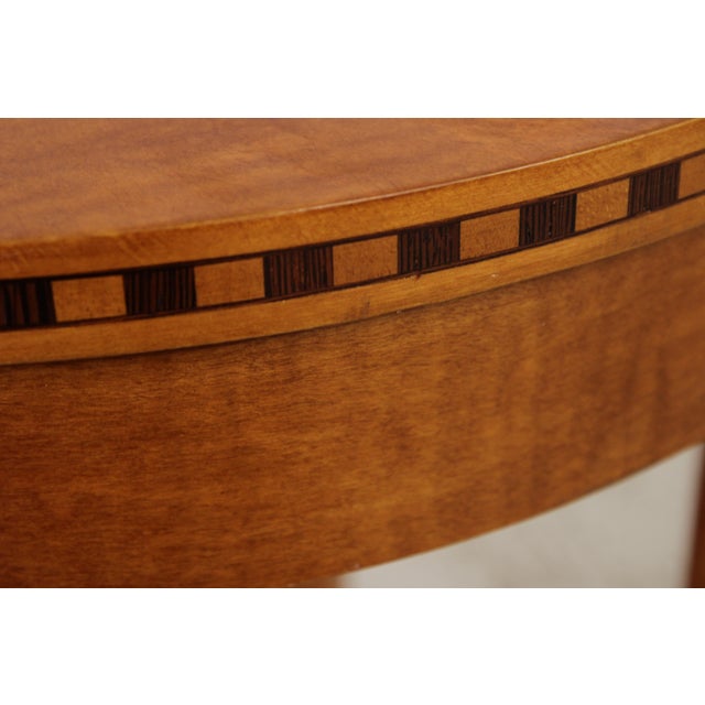 Brown Hickory White Round Maple Neoclassical End Table For Sale - Image 8 of 12