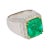 2010s GRS 9.54 Carat Colombian Emerald Insignificant Oil and Diamond Halo Mens Ring, Size 8.5 For Sale - Image 5 of 11