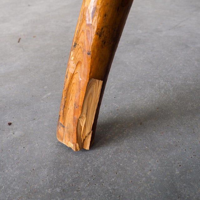 Vintage French Elm Wood Trunk Side Table, 1960s For Sale - Image 12 of 18