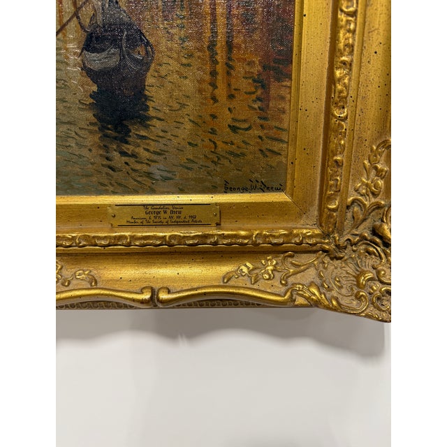 Early 20th Century George W. Drew (American, 1875–1968) "The Gondolier Venice" Oil Painting For Sale - Image 5 of 9