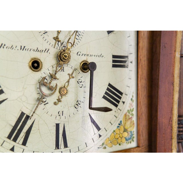 Brown Antique English Grandfather Clock For Sale - Image 8 of 18