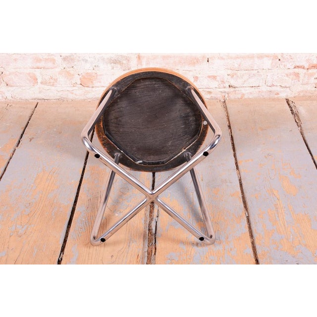 Bauhaus Stool in Beech and Chrome from Mücke-Melder, Czech, 1930s For Sale - Image 6 of 9