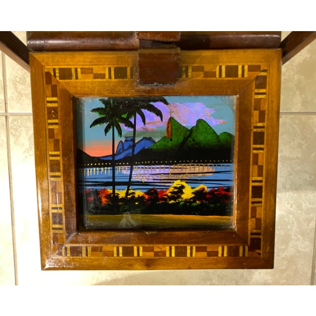 Vintage Handcrafted Wooden Accordion Sewing - Jewelry Box For Sale In Miami - Image 6 of 12