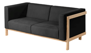Sofa in Ash Wood and Anthracite Fabric by Julien Renault