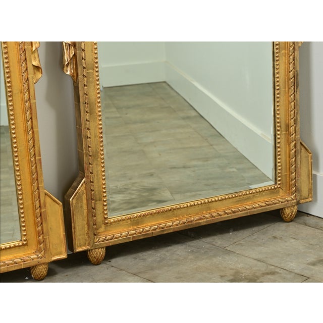 1980s Pair of Louis XVI Style Mirrors For Sale - Image 4 of 4
