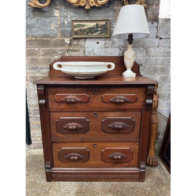Antique Victorian Eastlake Commode For Sale - Image 4 of 11
