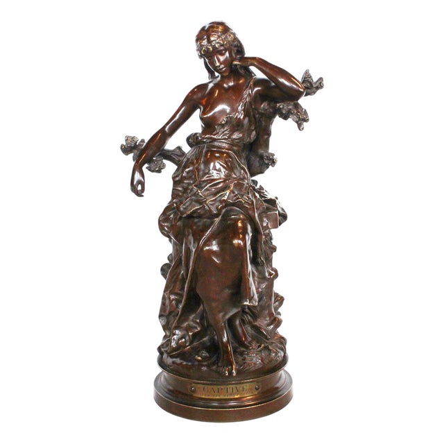 Hippolyte François Moreau, Captive, 1890, Bronze For Sale