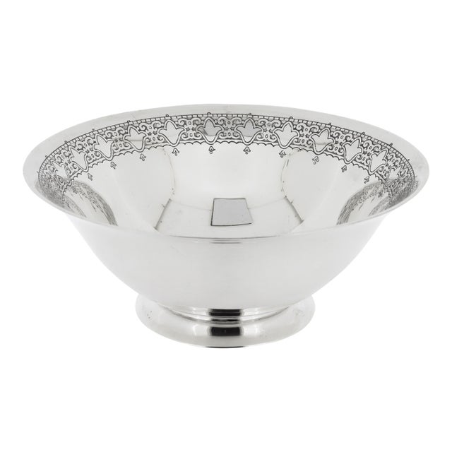 Antique Art Deco Tiffany & Co. Sterling Silver Engraved Bowl For Sale
