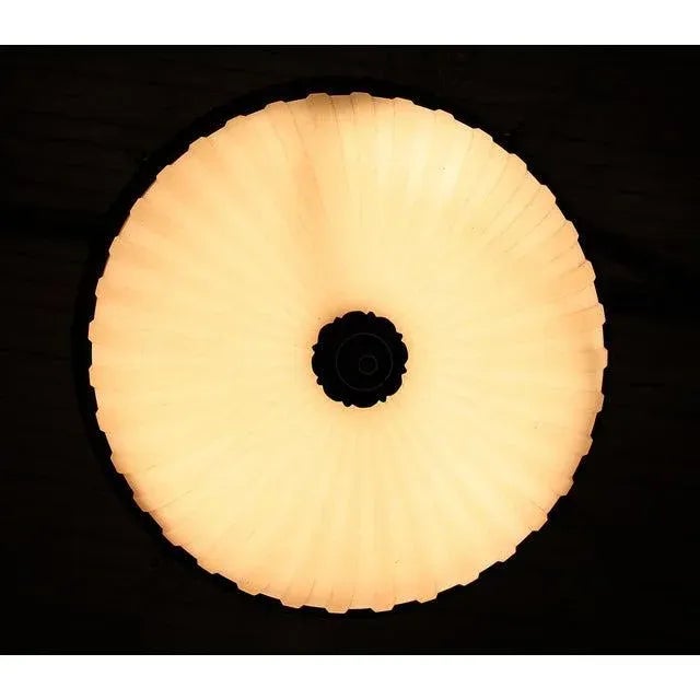 Rare and extra large pressed glass shaded chandelier. Circa 1915. Red Bronze floral decorated supporting rims. Rewired and...