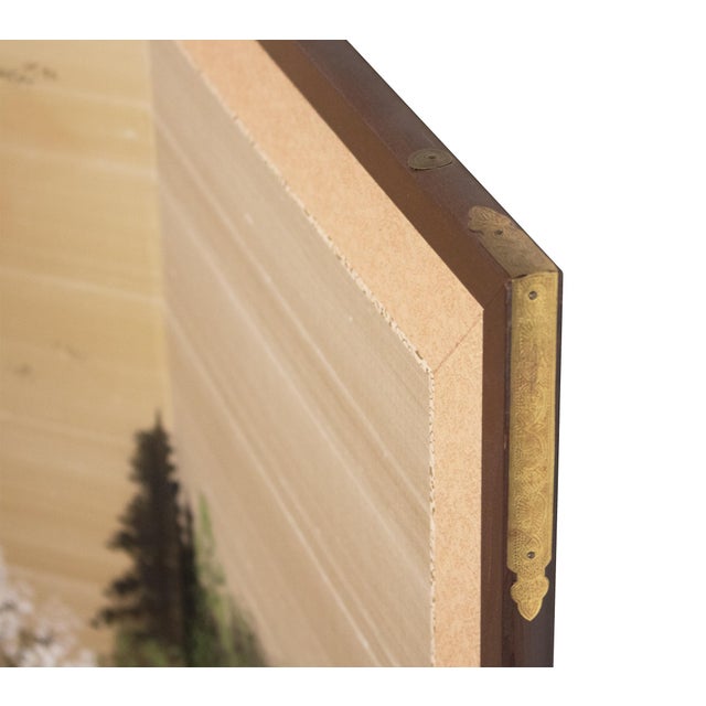 1960s Shōwa Era Japanese Byobu Screen, "Spring Landscape" For Sale - Image 16 of 18