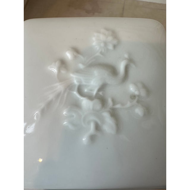 Vintage Porcelain Box With Two Stylized Elephant Head Handles For Sale In Los Angeles - Image 6 of 14