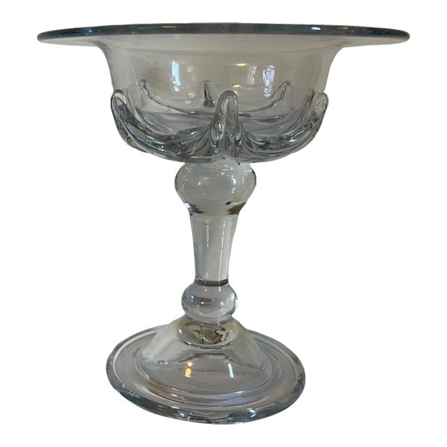 Antique 19th Century Anglo Irish Glass Footed Compote or Sweetmeat Dish For Sale