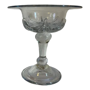 Antique 19th Century Anglo Irish Glass Footed Compote or Sweetmeat Dish