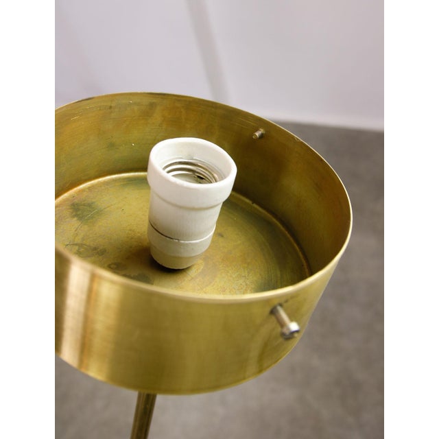 Mid-Century Italian Opaline and Brass Globe Pendant Lamp For Sale - Image 10 of 18