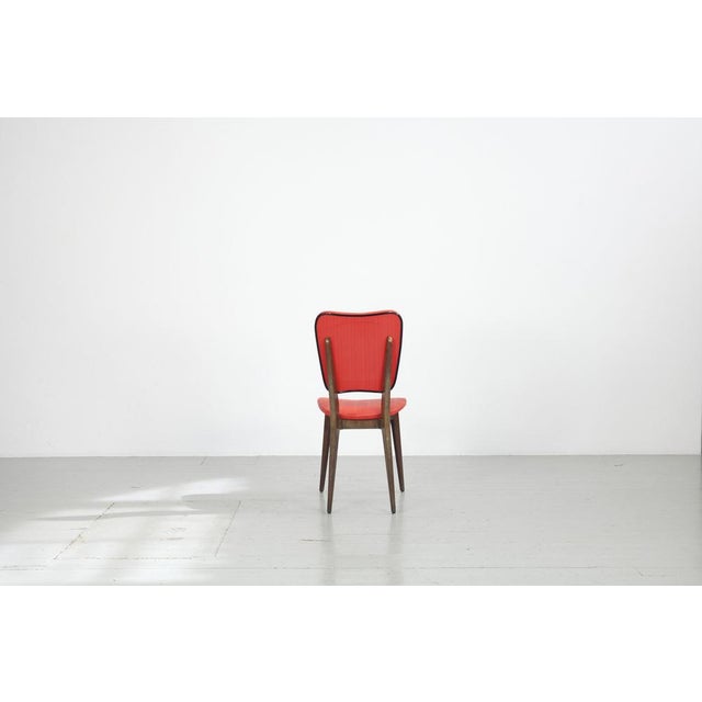 Kitchen Chair with Red Synthetic Leather Cover, 1960s For Sale - Image 4 of 18