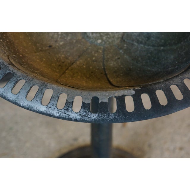 Late 20th Century Vintage Victorian Revival Cast Aluminum Reticulated Birdbath 28" For Sale - Image 5 of 18