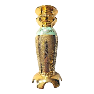 Vintage 24k Gold Porcelain Candlestick Holder Bohemian Czech