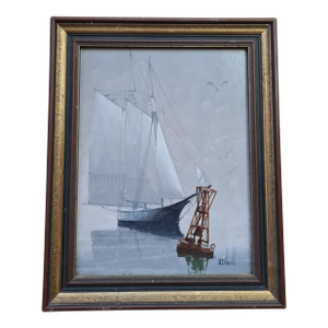 Original "Sailing" Oil on Board, Signed Ben E Neill (1914-2001 American)