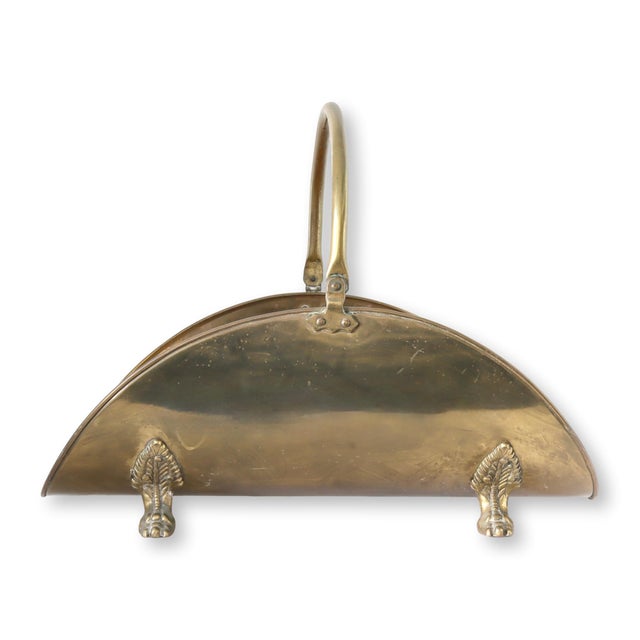 English English Brass Fireplace Wood / Log Basket For Sale - Image 3 of 4