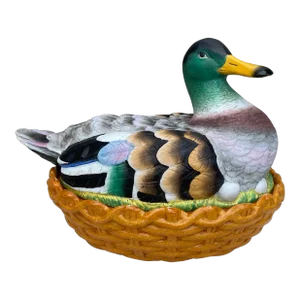 Rare Large 19th Century French Porcelain Duck Tureen