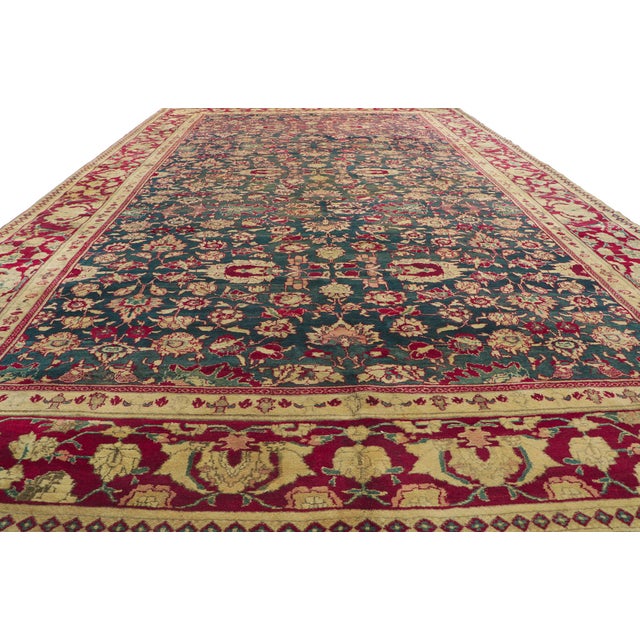 Antique Indian Agra Rug, 08’10 X 14’08 For Sale - Image 4 of 12